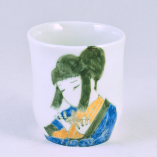 あやとり娘のお湯呑